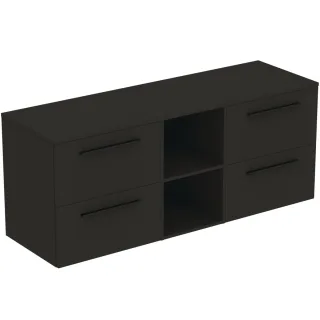 Ideal Standard Möbel-Set 160cm i.life B 4 Auszüge 2mi.off.Fächer Gr.Schwarz CarbongrauMatt, T5843NV T5843NV