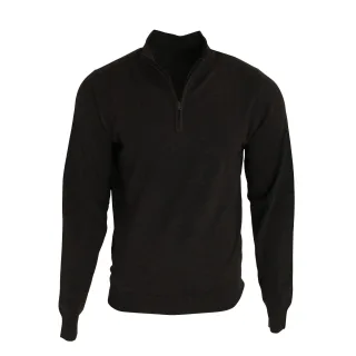 Premier Herren 1/4 Zip Strick Sweater (Schwarz)