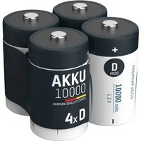 ANSMANN AG Akku Mono D 9300 mAh 1,2V NiMh, 4 Stück Akku 10000 mAh (1.2 V)