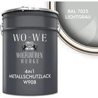 WO-WE Metallschutzlack 4in1 Metalllack Metallfarbe Metallschutzfarbe W908, 0.75L - 2,5L, Außenbereich