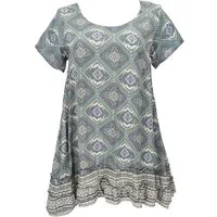 Guru-Shop Midikleid Boho Strandkleid, Minikleid - salbei alternative Bekleidung