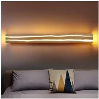 ZMH LED Wandleuchte Wandlampe innen Holz Nachtlampe warmweiß, LED fest integriert, warmweiß