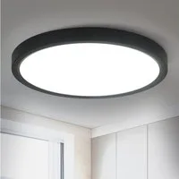 ZMH LED Deckenleuchte Modern 22/30 CM Schwarz&Weiß Deckenlampe für Wohnzimmer Flur Dimmbar, Hochwertige Design, LED fest integriert, Kaltweiß, Schwarz Nicht Dimmbar