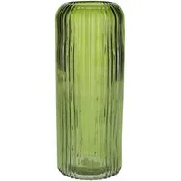INNA-Glas Dekovase Dekovase ALBURGIS mit Rillen, Glas, grün-klar, 25cm, Ø10cm