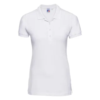 Russell Damen Stretch Polo-Shirt, Kurzarm (Weiß)