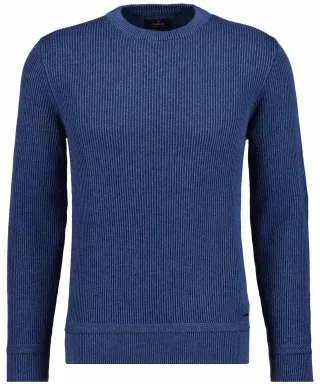 RAGMAN - Strick-Pullover Rundhals Bicolour, Baumwolle/Kaschmir - Gr. - L