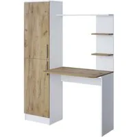 Vicco Schreibtisch Tessa, Weiß/Goldkraft Eiche, 122.9 x 33.4 cm (1-St)