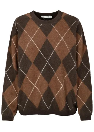 IN LINEA - Rdh. Pullover Argyle chocolate?/toffee? - Gr. - 38