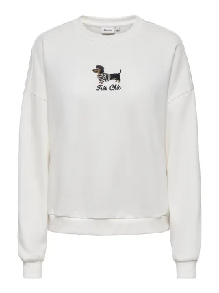 ONLY - ONLDAISY L/S O-NECK RS SWT Cloud Dancer - Gr. - M