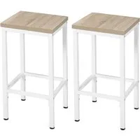 EUGAD Barhocker (Set, 2 St), industriell Barstuhl mit Fußstütze aus Holzwerkstoff