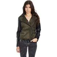 RedBridge Lederimitatjacke Bikerjacke Übergangsjacke Steppjacke asymetrischer Reißverschluss