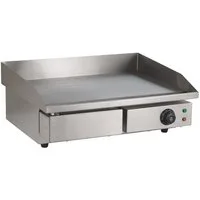 GastroHero Elektrogrill Elektro Grillplatte glatt 550 mm 3 kW Tischgerät Edelstahl, 3000 W
