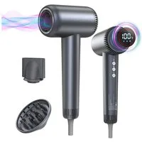 Forrlite Haartrockner Hochgeschwindigkeits-Haartrockner,Föhn mit Diffusor, Stylingdüse mit, 1600 W, Halterung, 4 Temperaturstufen, 3 Gebläsestufen, 180.000 U/min, Bürstenloser Motor, 200 Mio. Negative Ionen