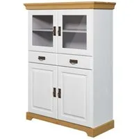 OTTO home Highboard Rügen, Vitrine im Landhausstil, zertifiziertes Massivholz, Höhe 131 cm