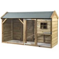 FATMOOSE Freigehege BunnyBase Bliss aus Massivholz, wetterfester Premium Hasenstall, mit Auslauf, raubtiersicher für Kaninchen & Meerschweinchen