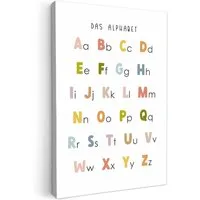 OneMillionCanvasses® Leinwandbild Pädagogisch - Alphabet lernen - Farbenfroh - Weiß - Buchstaben, Fotodruck (1 St), Kinderzimmer Deko, Mädchen und Jungen Bilder 20x30 cm