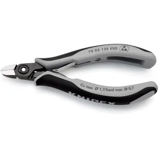 KNIPEX Präzisions-Elektronik-Seitenschneider ESD mit sehr kleiner Facette - 7902125ESD