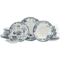 CreaTable Kombiservice Adelaide, Service 20-tlg. (20-tlg), 4 Personen, Porzellan, Nostalgischer Vintage Dekor, Elegante Form