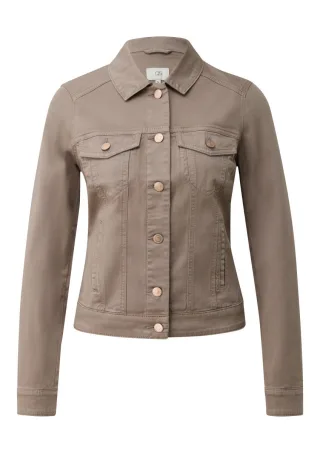 Q/S designed by - Jeansjacke mit Knopfleiste und Brusttaschen braun - Gr. - XL