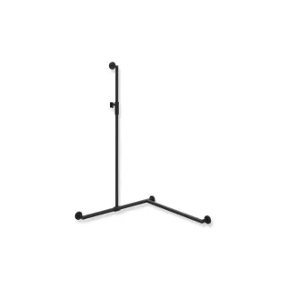 Hewi System 900 Duschhandlauf 900.35M33060CV 1250 x 765 x 765 mm, Ausführung rechts, pulverbeschichtet schwarz tiefmatt