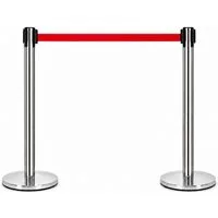 HTI-Living Absperrpfosten Personenleitsystem mit Zugband und Edelstahlpfosten im 2er Set (Set)