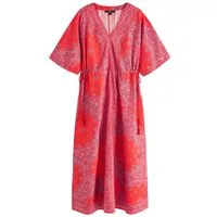 Next Maxikleid Kurzärmeliges Maxi-Kaftankleid mit V-Ausschnitt (1-tlg)