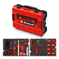 E-Case Werkzeugkoffer Hobby, 153-teilig, Werkzeug-Set schwarz/rot