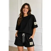 Worldclassca T-Shirt & Shorts Worldclassca Damen Zweiteiler Oversize SET Shirt + Shorts Jogginganzug (Shirt+Short) Neue Kollektion - Stilvolle und gemütliche Mode für Damen