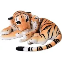 TE-Trend Kuscheltier Tiger mit Tigerbaby Deko Plüschtier Set Stofftier 60cm (Tigermama mit Tigerbaby), dekoratives Tigerpaar