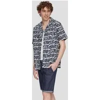 QS Kurzarmhemd Hemd Kurzarmhemd mit All-over-Print