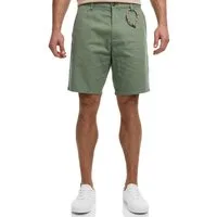 Indicode Chinoshorts Herren INMelio Chino Shorts Sommerhose aus Baumwoll-Leinen-Mix mit Rope-Detail