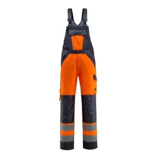 MASCOT Gosford Latzhose mit Knietaschen SAFE LIGHT Hi-vis Orange / Schwarzblau 60 - 15969-948-14010-90C60