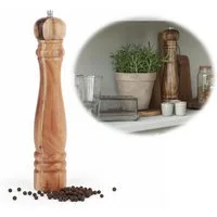 LS-LebenStil Salz-/Pfeffermühle XL Holz Salzmühle & Pfeffermühle Akazie 32cm Keramikmahlwerk Mühle manuell, (1 Stück), Gewürzmühle grobes Salz schwarze Pfefferkörner Chili Muskatnuss