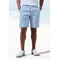 John Devin Shorts - Sommer Bermuda mit Blätter-Print kurze Schlupfhose aus elastischer, gewebter Baumwollqualität