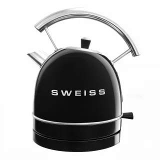 Sweiss Wasserkocher, Schwarz, Metall, 20x27.5x23.5 cm, Küchengeräte, Wasserkocher