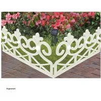 HTI-Living Beetumrandung Rasenkante 240 cm mit Solarlichterkette, LxH: 60x32.5 cm, Set, 4 Zaunelemente inkl. Solarbeleuchtung, Beeteinfassung Beetumrandung Zierzaun