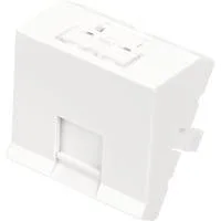 Frontplatte 1-Port, 45x45mm, abgewinkelt, Abdeckung weiß, für Rahmen DN-93802-5-SH und Keystone-Module