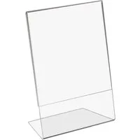 HMF Bilderrahmen 4695 Acryl Tischaufsteller schräg, L-Ständer, für 1 Bilder, DIN A5 Hoch- und Querformat, Glasklar