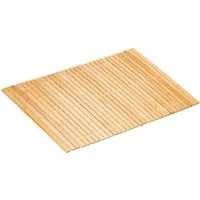 relaxdays Badematte Badvorleger aus Bambus 80x50 cm, Höhe 10 mm, Bambus