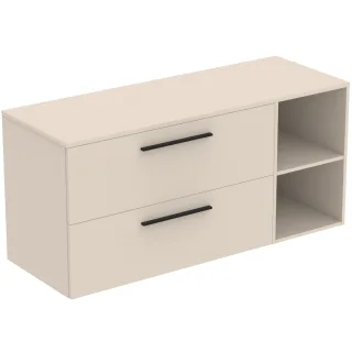 Ideal Standard Möbel-Set 140cm i.life B 2 Auszüge 2 off.Fächer Gr.Schwarz Sandbeige matt, T5760NF T5760NF