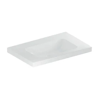 Geberit iCon light Waschtisch 501839008 75x48cm, ohne Hahnloch, ohne Überlauf, mit Ablagefläche, weiß KeraTect