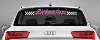 Aufkleber für die Heckscheibe - Zickentaxi - zweifarbig