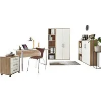 BMG Möbel Büromöbel-Set Office Edition Mini Set 4, (Spar-Set, 6-tlg., besteht aus: Schreibtisch,Rollcontainer,2x Aktenregal,2x Aktenschrank), Büromöbel komplett Set ideal für Homeoffice geeignet, Made in Germany