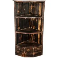 livasia Eckregal Bali Regal, Badregal, Bücherregal, handgefertigt, Holz, 42x42x105cm