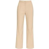 fashionshowcase Palazzohose Damen Stoffhose in Leinenoptik – elegant Weites Bein