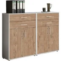 BMG Möbel Aktenschrank Office Edition (2er Set Schubkastenschrank) 168,8 x 113,6 x 33 cm, Made in Germany