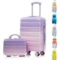 LVHOM Hartschalen-Trolley Handgepäck-Trolley&Koffer 2/4-St.14"/20"/24"/28", leise Rädern für Tour, Geschäftstrip, Familienurlaub, längere Erkundungen, Flughafentransfers