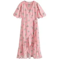 Next Midikleid Midikleid mit Wickeldesign und Bogenkante (1-tlg)