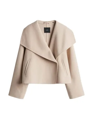 someday - Wolljacke mit breitem Schalkragen - Naria beige - Gr. - 36