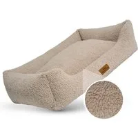 Freudentier Hundekorb Orthopädisches Hundebett aus Teddy, Waschbar, Handmade in Europe, Herausnehmbares Liegekissen